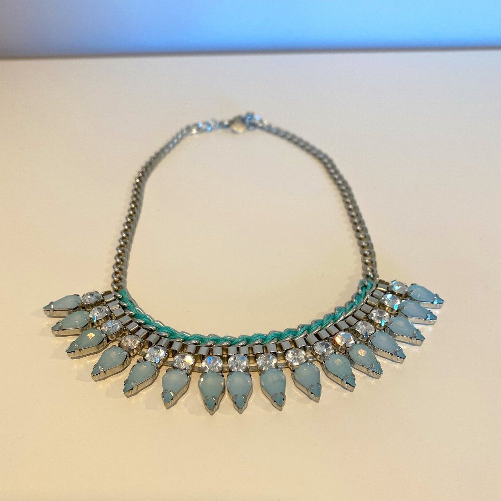 Blue and silver statement necklace